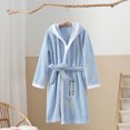 thumbnail image 3 of Bixock Unisex Toddler Robe for Girls Boys Hooded Robe Kids Fleece Bathrobe Children Loungewear Print Cape Absorbent Wearable Indoor Outfit for 0 To 8 Years Fall Winter Sleepwear, 3 of 5
