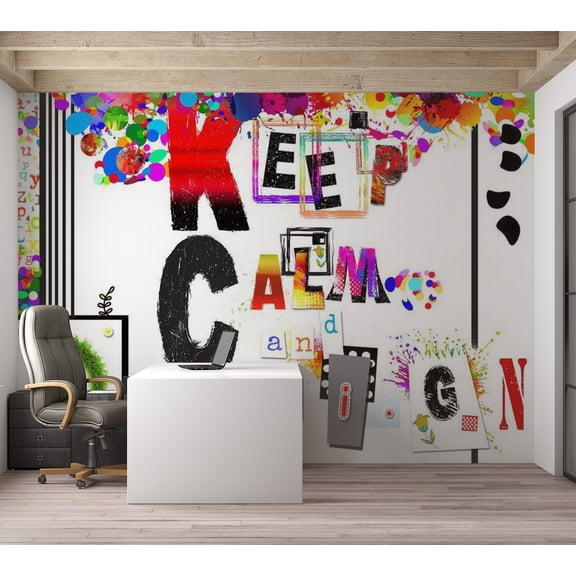 Tiptophomedecor Street Art Wallpaper Wall Mural - Keep Calm And Design