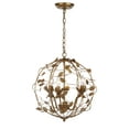 thumbnail image 4 of Safavieh Austen 17 in. Dia. Modern Round Cage Chandelier, Gold Leaf, 4 of 6