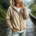 thumbnail image 2 of PBFRDSJ Women's Lightweight Rain Jacket Comfortable Stretch Hooded Zip Up Jacket with Pockets for Hiking Travel Outdoor Sizes S-2XL, 2 of 9