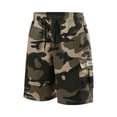 thumbnail image 2 of Cargo Short for Men Elastic Waist Drawstring Shorts Summer Outdoor Work Casual Lightweight Big & Tall Camo Cargo Short Multi Pockets Twill Quick Dry Joggers,Khaki XL, 2 of 5