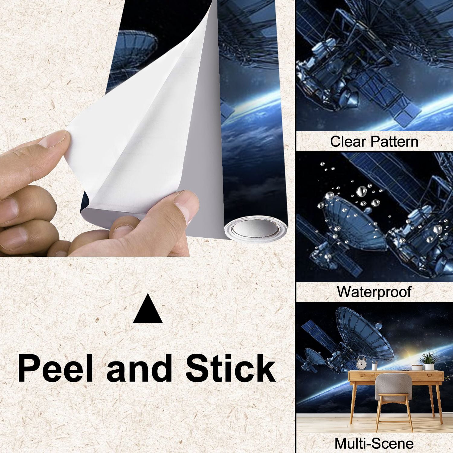 Peel and Stick Wallpaper earth Modern Art Wall Mural Decor Self Adhesive and Removable 100in x 144in