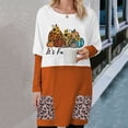 thumbnail image 1 of ICHUANYI Liquidación Moda Mujer Cuello Redondo Manga Larga Camiseta Impresión Blusa Suelta Bolsillos Tops ICHUANYI WER202308232351, 1 of 8