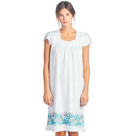 

Women s Cap Sleeves Floral Lace Nightgown