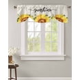 thumbnail image 2 of Tie Up Valance Curtain for Kitchen, Sunflower Bee Leaves on Linen Rod Pocket Short Curtains Adjustable Tie-Up Shade Valances, Summer Sunshine Quote Window Treatment for Bathroom Living Room Bedroom, 2 of 7