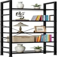 thumbnail image 6 of Kelno 5-Tier Bookshelf 62"x24" Industrial Storage Shelf Free Standing Bookcase Metal Frame Bookcase with Open Storage Shelves,Black, 6 of 6