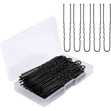 100pcs U-shaped Hairpin, 2.7in Hair Styling Pins Bobby Pin Metal U Hair Pins for Women Girls Buns Wedding Hairstyles All Hair Types, with Storage Box (Black)