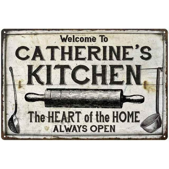 CATHERINE'S Kitchen Farmhouse Sign 8 x 12 High Gloss Metal 208120033049