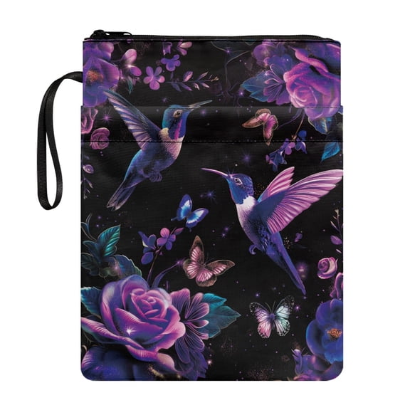 HELLHERO Book Sleeve with Washable Zipper Polyester Fabric Church Bag for Fater Bible or Book 11.42 x 8.66 Inch