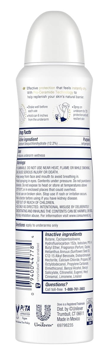 Dove Deodorant 3.8 Ounce Dry Spray Invisible Sheer Cool (Pack of 2)