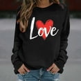 thumbnail image 5 of Enjoytime Valentines Day Womens Sweatshirt Heart Printed Crewneck Long Sleeve Shirts Cute Loose Casual Pullover Tops Black XXL, 5 of 7