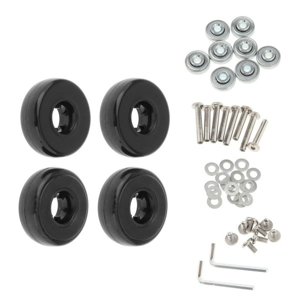 Ruedas de repuesto para maleta, ruedas giratorias de metal PU, juego de reparación antideslizantes 53X18mm