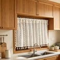 thumbnail image 6 of Bohemian Lace Tier Curtain, Polyester Semi Sheer Drape, Tassel Kitchen Cabinet Decor, Light Filtering Window Panel for Home Cafe Indoor Decoration, 6 of 6