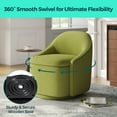 thumbnail image 6 of Linsy Home 360° Swivel Accent Chair Set of 2 with Hidden Storage, Modern Upholstered Barrel Chair for Living Room, Green, 6 of 11
