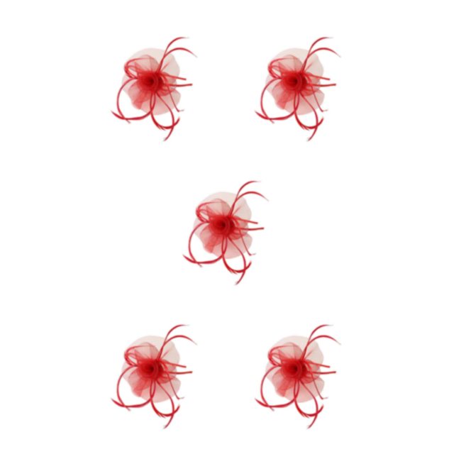 pitrice 1/2/3/5 Maille Fascinator Femmes Coiffe Prom Maquillage Nuptiale Scène Réglable Performance Photo Coiffe Fille Bande de Cheveux Rouge 5PCS