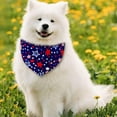 thumbnail image 2 of 4th of July Dog Bandana Reversible 2 Pack Small, Red White and Blue Dog Paw Star Patriotic Dogs Bandanas Set Adjustable Triangle Holiday Scarves for Memorial Day Small Medium Boy Girl Dogs, 2 of 6