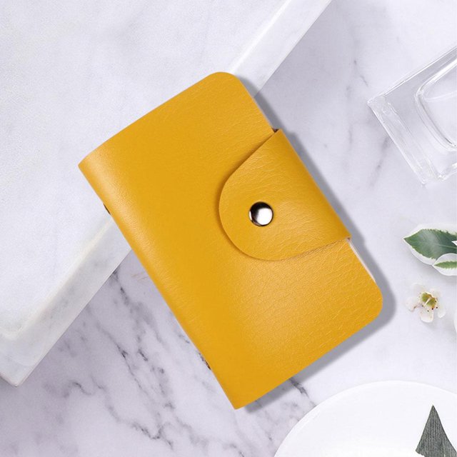 Paquete de tarjetas Yinane Soporte Suave con Hebilla Portátil 6x12 Amarillo
