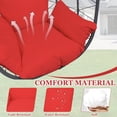 thumbnail image 6 of Wicker Egg Chair, Oversized Indoor Outdoor Boho Lounger Chair Stationary Egg Basket Chair, All-Weather 350lb Capacity Patio Chair, Dark Gray, 6 of 8