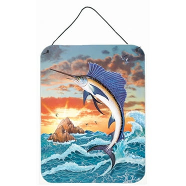 Carolines Treasures PRS4004DS1216 Sailfish at Sunset Wall or Door Hanging Prints 12x16 multicolor
