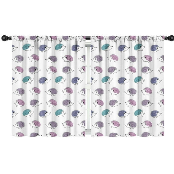 Blackout Kids Curtains,Hedgehog Childrens Insulated Curtains Set Of 2,Bedroom Essentials,Toddler Room Decor 42"x54"(106x137cm)
