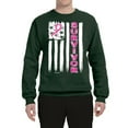 thumbnail image 2 of Survivor Awareness Flag Awareness Unisex Crewneck Graphic Sweatshirt, Forest Green, Small, 2 of 3