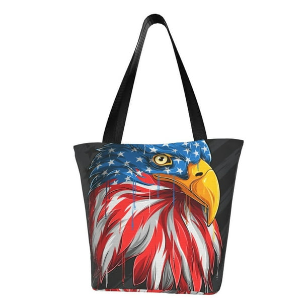 Easygdp Eagle Head With American Flag Bolso de Hombro para Mujer, Bolso Bandolera y Cartera de Mano Elegante para Uso Diario
