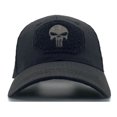 thumbnail image 1 of Gorra de calavera ajustable Nikou negra con bordado de calavera, 1 of 12
