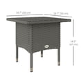 thumbnail image 2 of Grey Wicker Outdoor Side Table - 20" Square Patio End Table w/ PE Rattan Top for Garden, Balcony & Pool Areas - Durable Metal Frame, 2 of 7