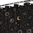thumbnail image 3 of Black Sun Moon Star Planet Constellation Pattern Shower Curtain 72"x72" ,Bathroom Decorative Shower Curtains Set with 12 Hooks,Modern Waterproof Washable Shower Curtain, 3 of 6