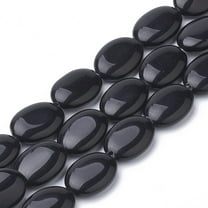 1Strand Natural Black Stone Beads Strands Oval 18~18.5x13x6mm Hole: 1mm about 22pcs/strand 15.7 inch