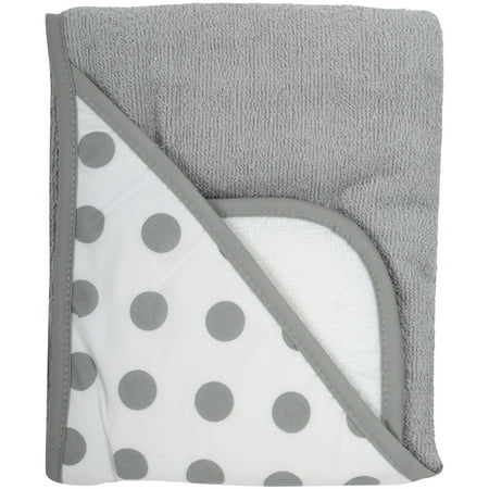 Aqua Terry Cloth - TL Care Cotton Terry Hooded Towel Set, Grey Dot