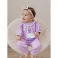 thumbnail image 5 of Qmyliery Baby Girls Birthday Romper Cake Embroidery Long Sleeve Ruffled Round Neck Full Length Jumpsuit, 5 of 9