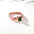 thumbnail image 4 of Gem Stone King 18K Rose Gold Plated Silver Baroque Style Ring 0.80 Ct Oval Emerald Envy Mystic Topaz (Size 5), 4 of 5
