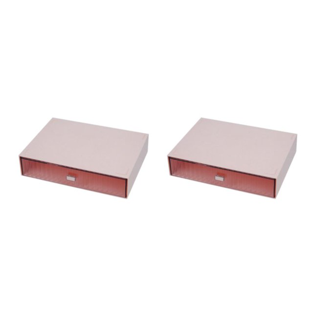 Kearding Caja de almacenamiento apilable con borde para una fácil clasificación y exquisita artesanía DIY papelería línea rosa 1 cajón Rosa 1 Cajón 2Conjunto
