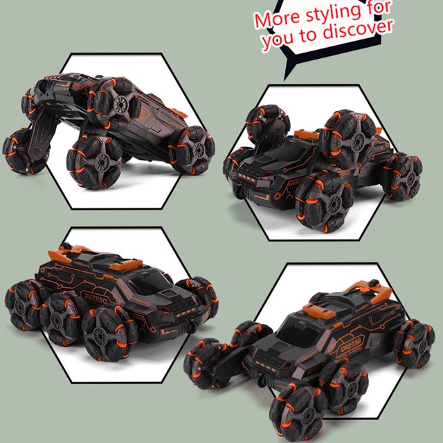 Muyoka Niños RC Car 2.4GHz RC Stunt Car Rotación de 360 ° Vehículos de conducción de doble cara con luces LED Spray Drift Car USB recargable RC Car Muyoka Hogar
