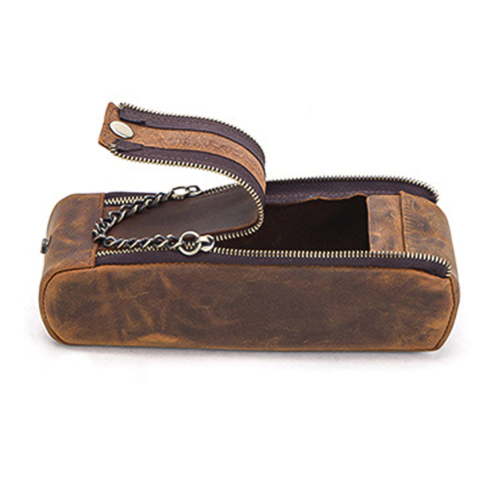 Leather Pen Pencil Case, Zip Pouch, Zippered Pen Case for Work & Office Stationery Storage Box