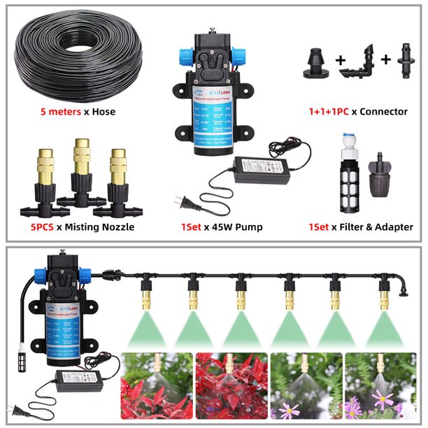 Garden Watering Automatic Irrigation System 4/7mm Hose Smart Wifi Compatible Timer Kit for Greenhouse Home Pot Drip He Qiyong unisex