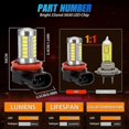 thumbnail image 5 of 4x H11 H9 H8 LED Headlight Kit High/Low Beam Fog Driving Bulbs 6500K Xenon White, 5 of 5