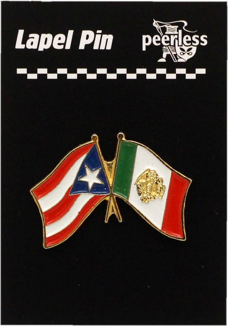 Puerto Rico & Mexico Flag Lapel Pin