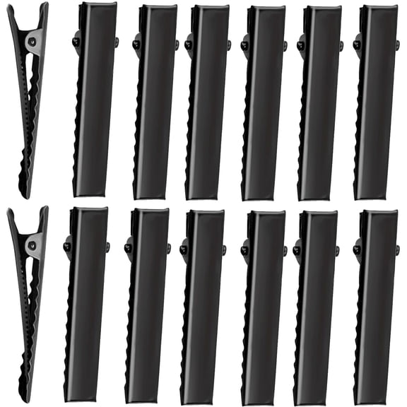 100pcs Alligator Hair Clips Black Flat Single Prong Hairpins Metal Crocodile  for Hair Care Styling Sectioning Craft Projects, 4cm
