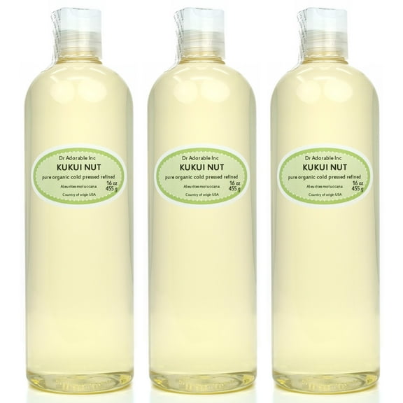 Dr Adorable - 48 oz - Kukui Nut Oil - 100% Pure Organic Cold Pressed Natural Hair Skin (3 of 16 oz)
