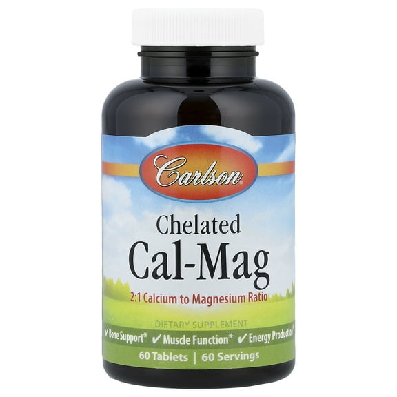 Carlson Chelated Cal-Mag, 60 Tablets