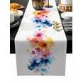 thumbnail image 2 of Colorful Flowers Cotton Linen Table Runner 13 x 90 inch Modern Abstract Art Oil Painting Floral Non-slip Rectangular Dining Table Decor for Wedding Party Holiday Dinner, 2 of 8