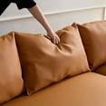 thumbnail image 4 of Kevinplus 5-Seat Modern Sectional curved Sofa Couch with Eco-leather for Living Room Apartment Office, Orange, 4 of 17