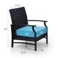 thumbnail image 4 of SUMMIT LIVING 2 Pieces Outdoor Patio Rattan Wicker Chairs With Aqua Cushions for Park, Yard, Deck, 4 of 6
