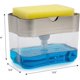 thumbnail image 5 of 2 dispensadores de jabón para platos y soporte de esponja para fregadero de cocina, esponja incluida, 13 onzas, plata metálica, 5 of 5