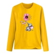 thumbnail image 3 of Oiangi Women's Breast Cancer Shirts Pink Ribbon Long Sleeve Crewneck T-Shirts Fall Casual Awareness Support Tops Yellow S, 3 of 3