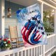 thumbnail image 1 of Independence Day Garden Flag Arrival Digital Printed Linen Flag Outdoor Yard Decoration, 1 of 6