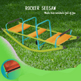 thumbnail image 2 of Teeter Totter Seesaw for Kids Outdoor, SHINPT 2 in 1 Metal Rocking Seesaw for Toddlers with Easy-Grip Handles, Indoor Outdoor Rocking Fun for Toddlers Age 3-6, Anti-Slip Design, Green/Blue, 2 of 6