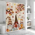 thumbnail image 6 of Fall Gnomes Shower Curtain, Waterproof Shower Curtains for Bathroom, Thanksgiving Maple Leaf Rustic Pumpkin Washable Fabric Bathtub Curtain Set Bath Decor with 12 Hooks 72"x78", 6 of 8